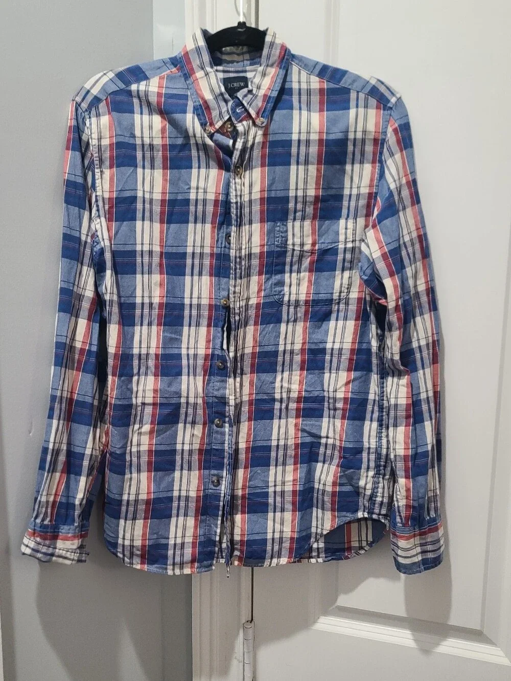 J. Crew Plaid Button Down Prep Classic Top Medium